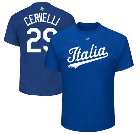 Italy Baseball 29 Francisco Cervelli Majestic 2017 World Baseball Classic Name & Number T-Shirt Royal,We sell and wholesale Italy Baseball 29 Francisco Cervelli Majestic 2017 World Baseball Classic Name & Number T-Shirt Royal on line form chian!
